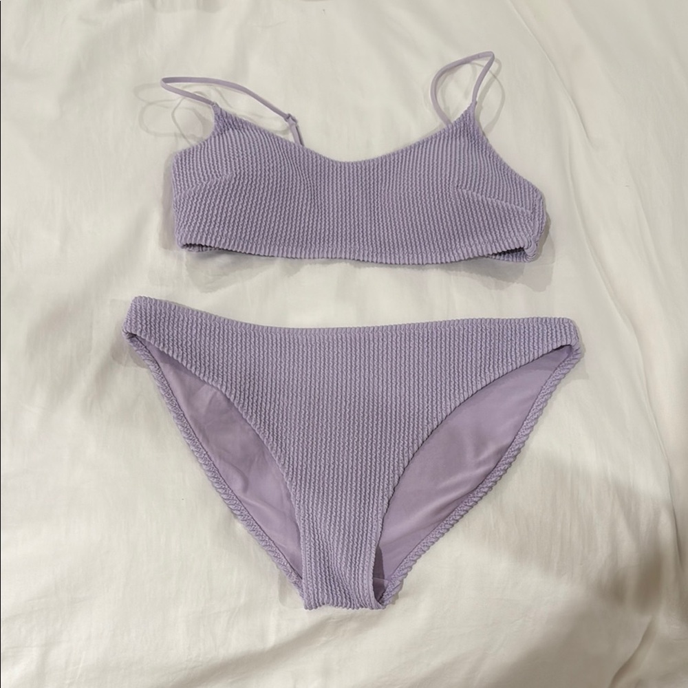 H&M Lavender Textured Bikini Set